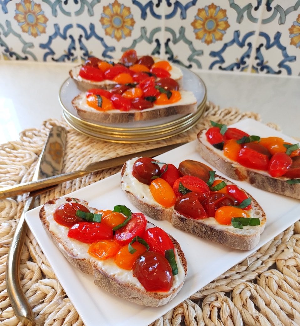 Honey Mascarpone and Tomato Bruschetta - Vanguard of Hollywood
