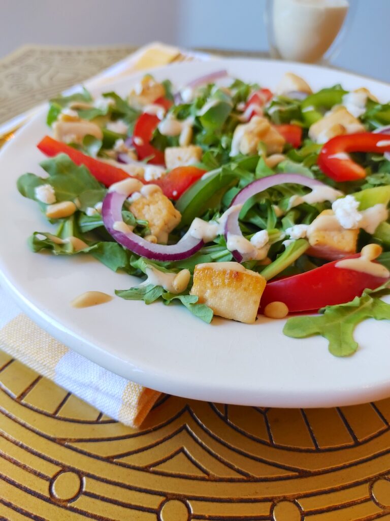 Keto Crispy Tofu Salad with Creamy Tahini Vanguard of Hollywood