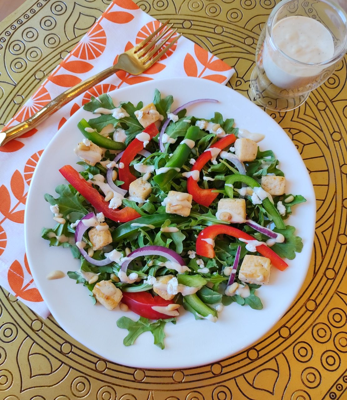 Keto Crispy Tofu Salad with Creamy Tahini Vanguard of Hollywood